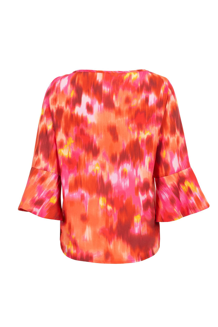 Blusa estampada manga acampanada