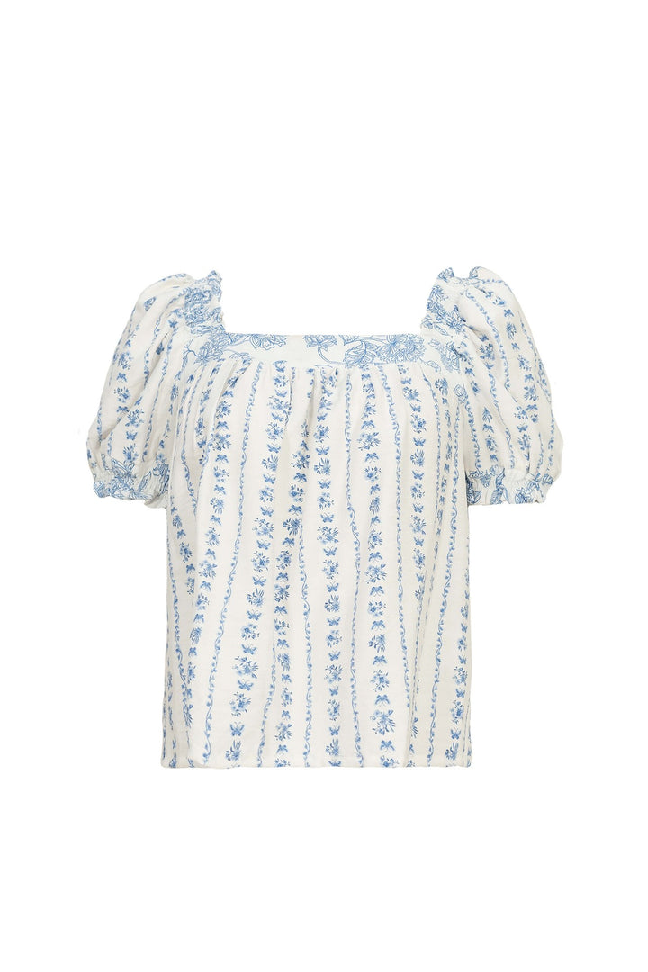 Blusa de escote cuadrado con mangas