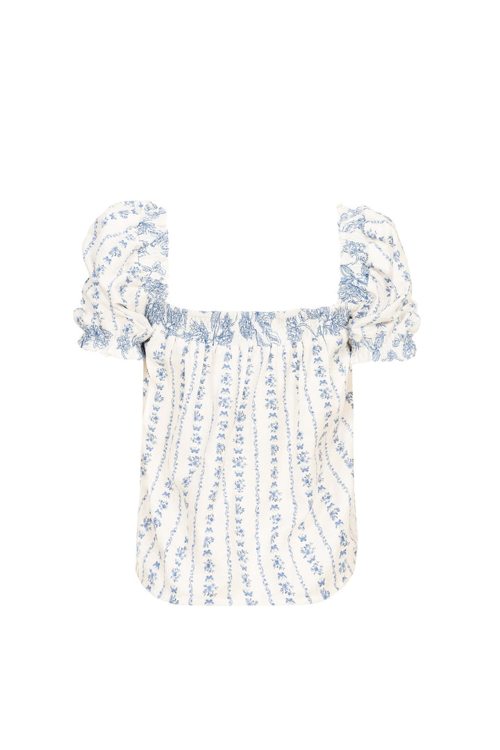 Blusa de escote cuadrado con mangas