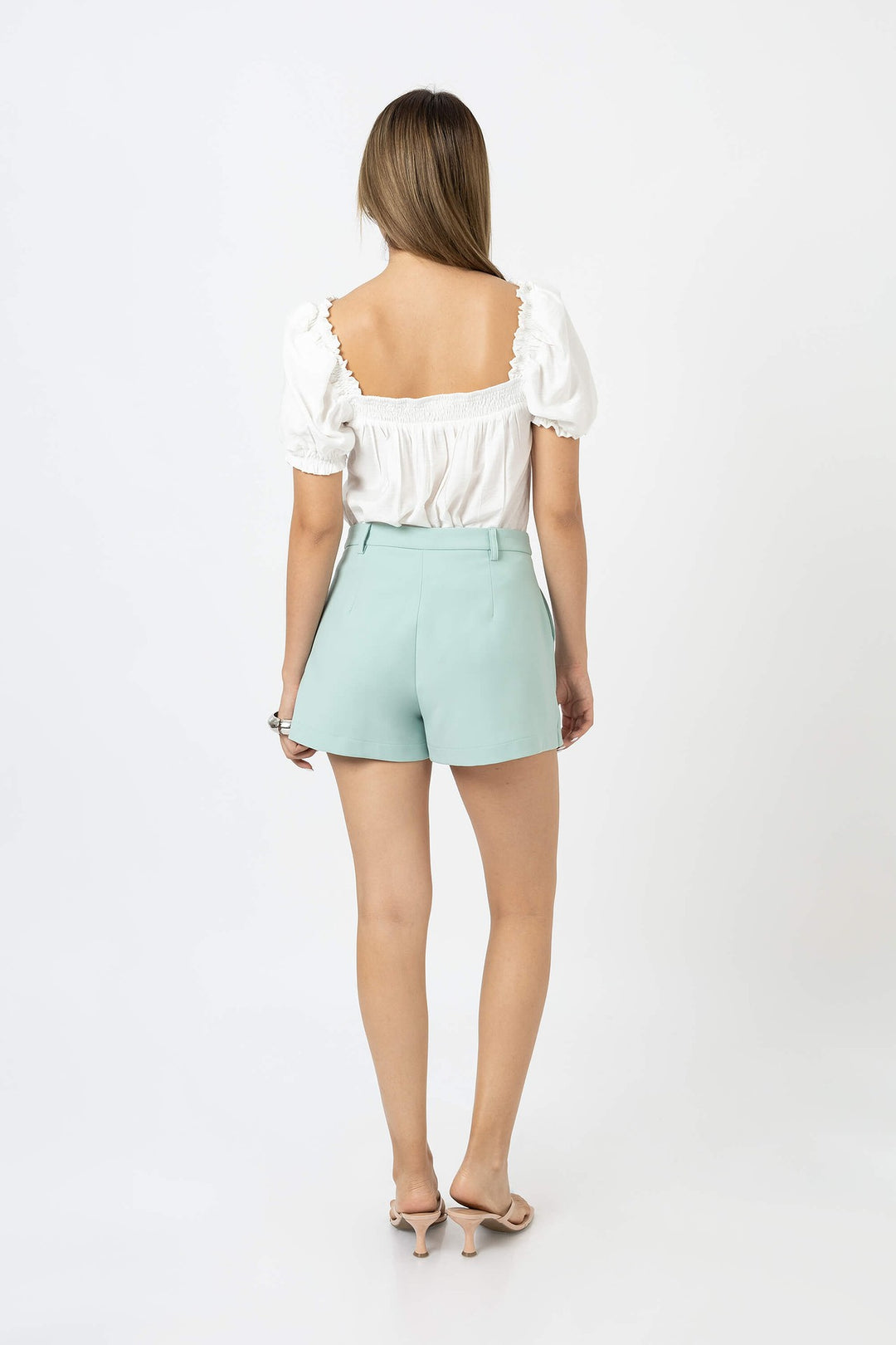 Blusa de escote cuadrado con mangas