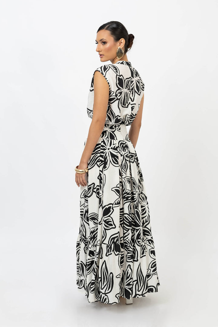 Blusa estampada con lazo elegante