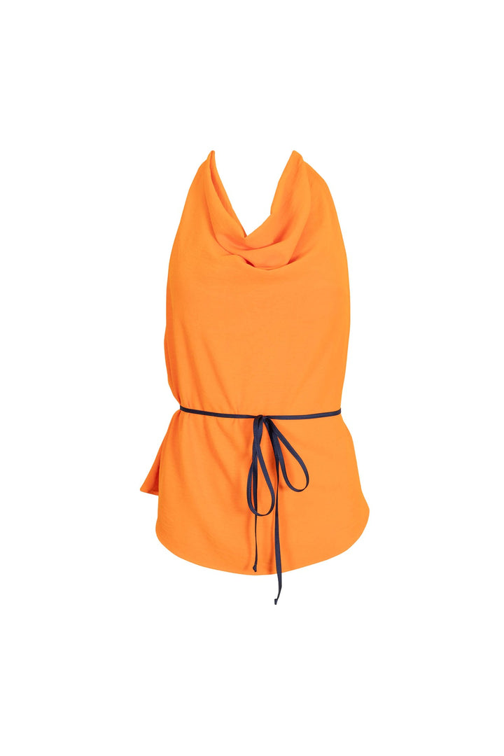 Blusa halter con escote drapeado