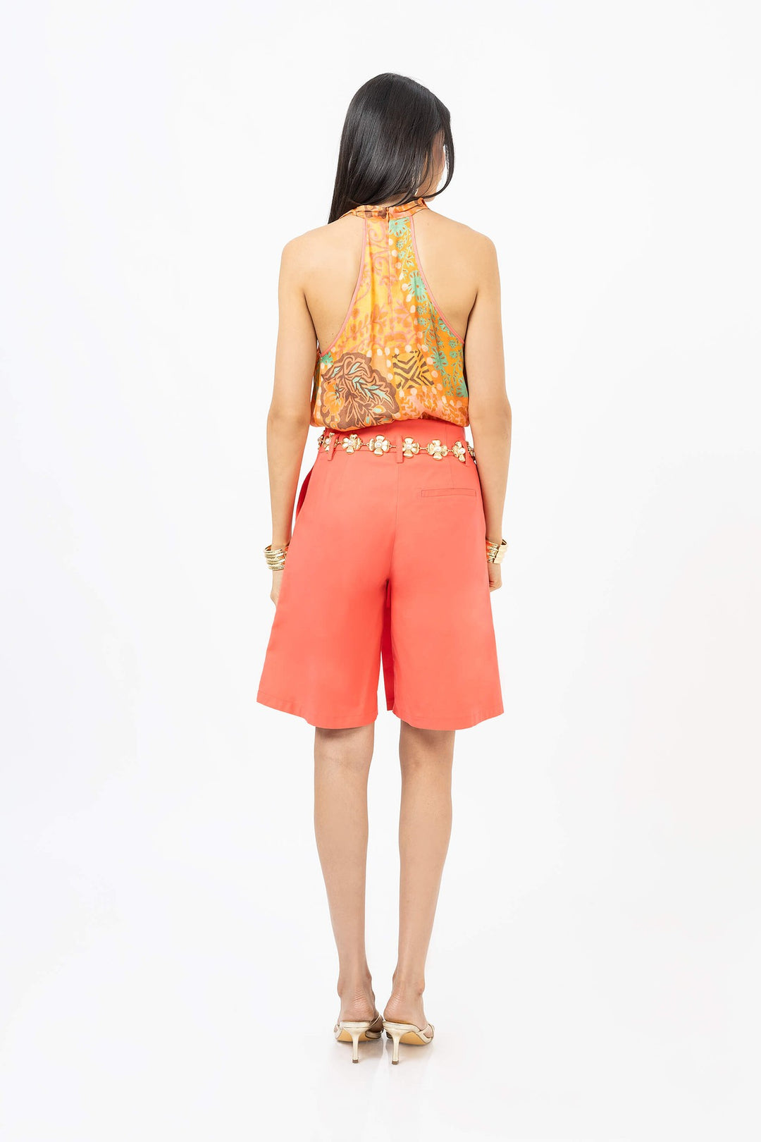 Blusa halter con escote drapeado