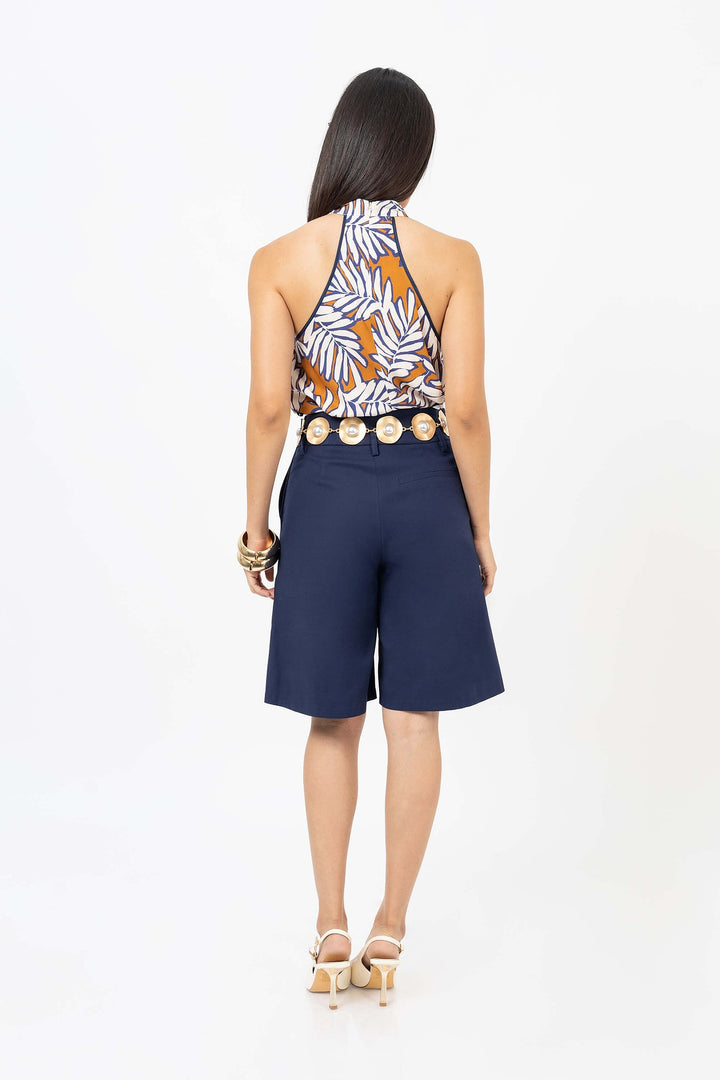 Blusa halter con escote drapeado