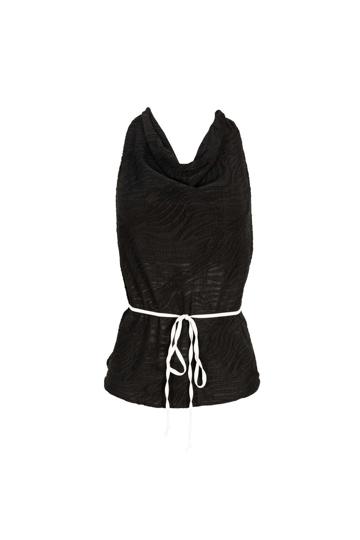 Blusa halter con escote drapeado