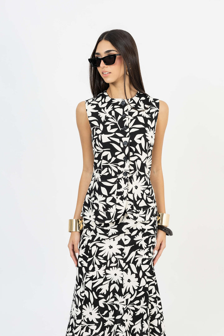 Chaleco estampado floral