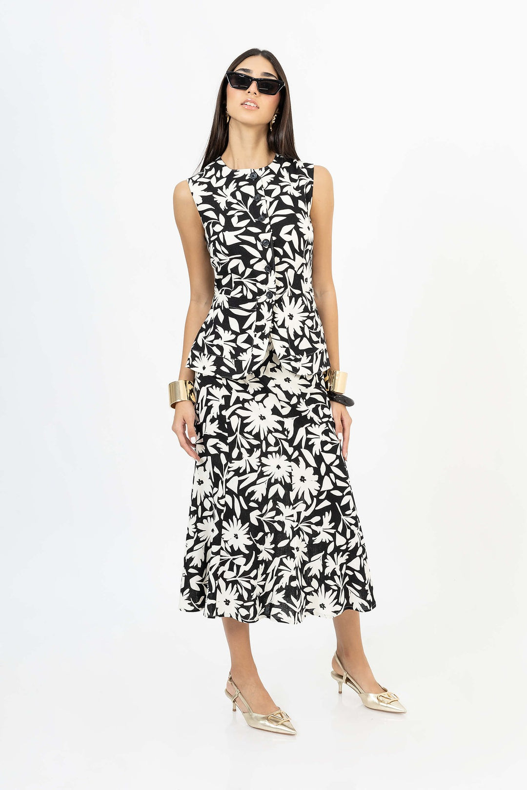 Chaleco estampado floral