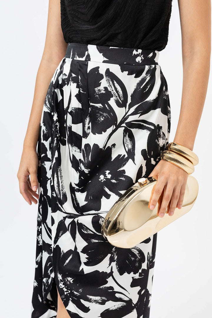 Falda midi cruzada floral