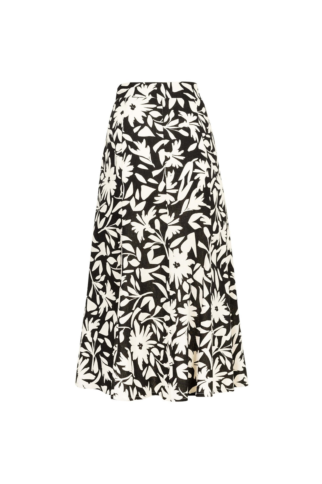 Falda midi estampada con abertura
