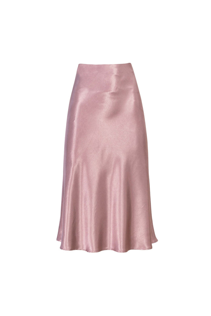 Falda satinada midi elegante