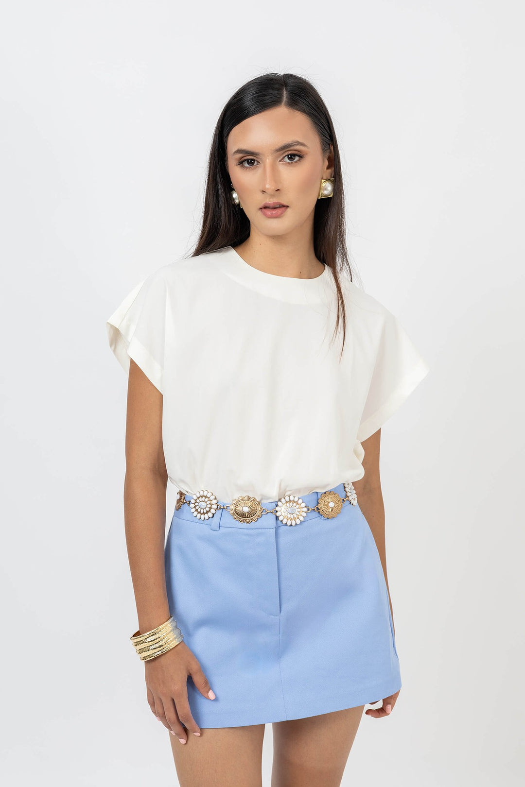 Short falda liso formal