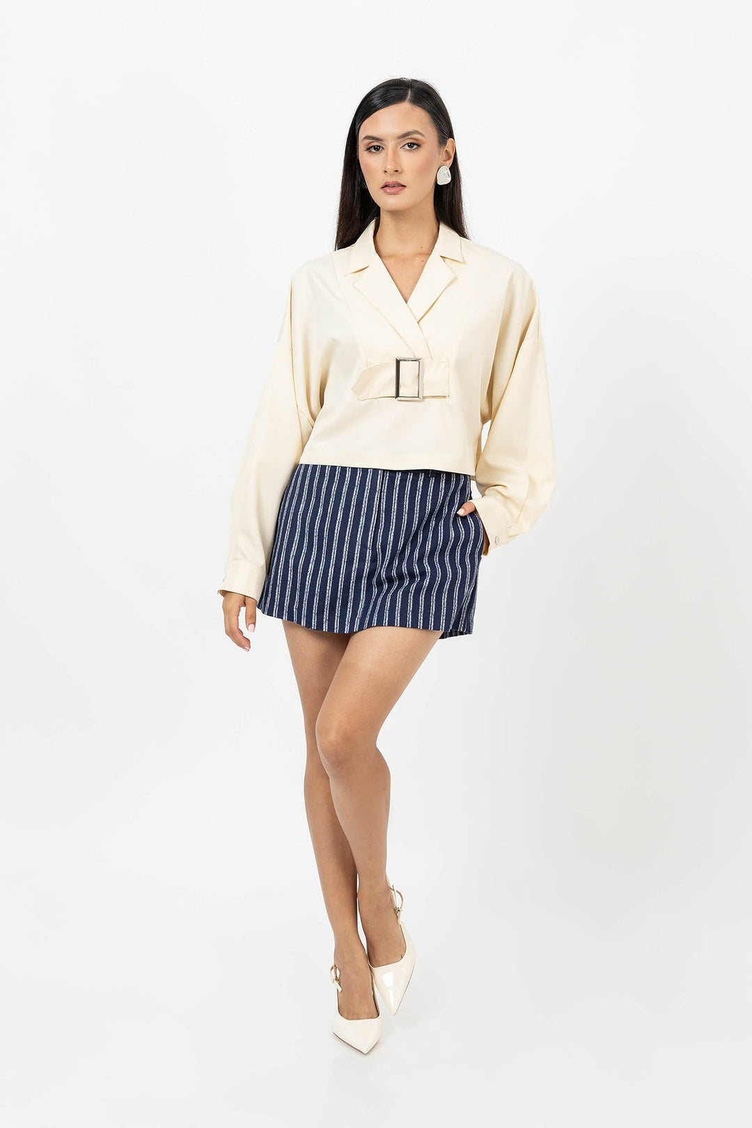 Short falda liso formal