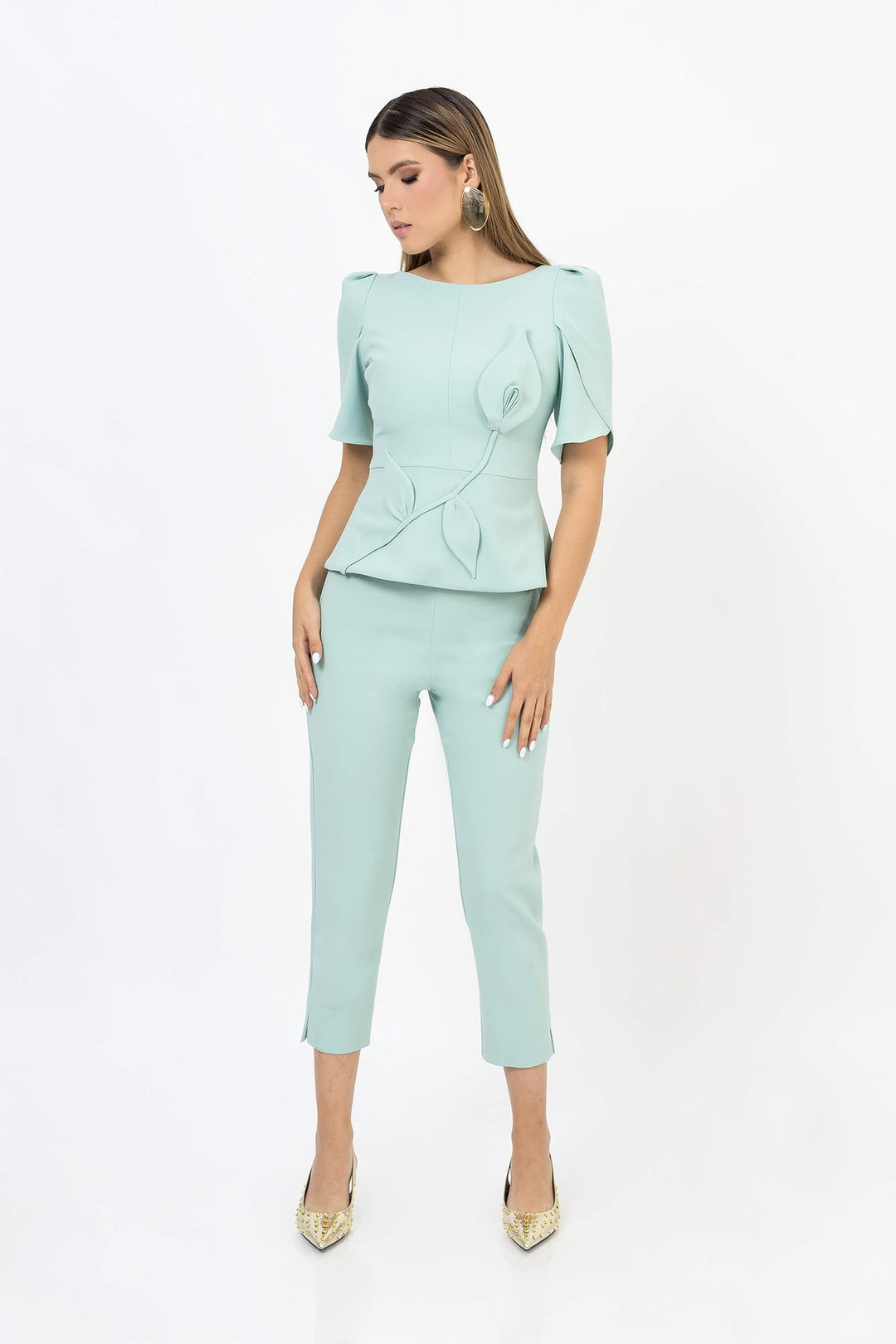 Pantalón tobillero corte recto