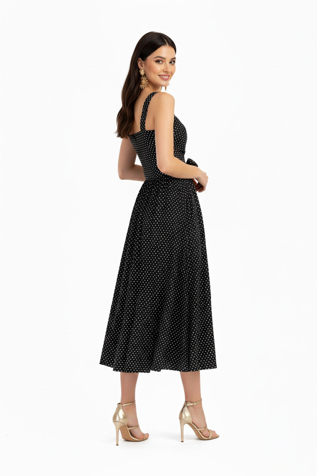 Vestido de lunares con lazo