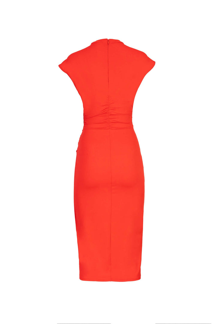 Vestido midi elegante con drapeado