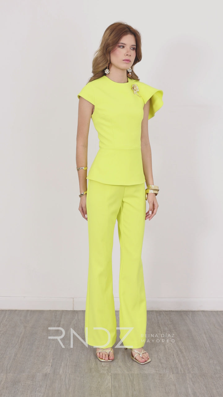 Pantalón recto tiro alto formal