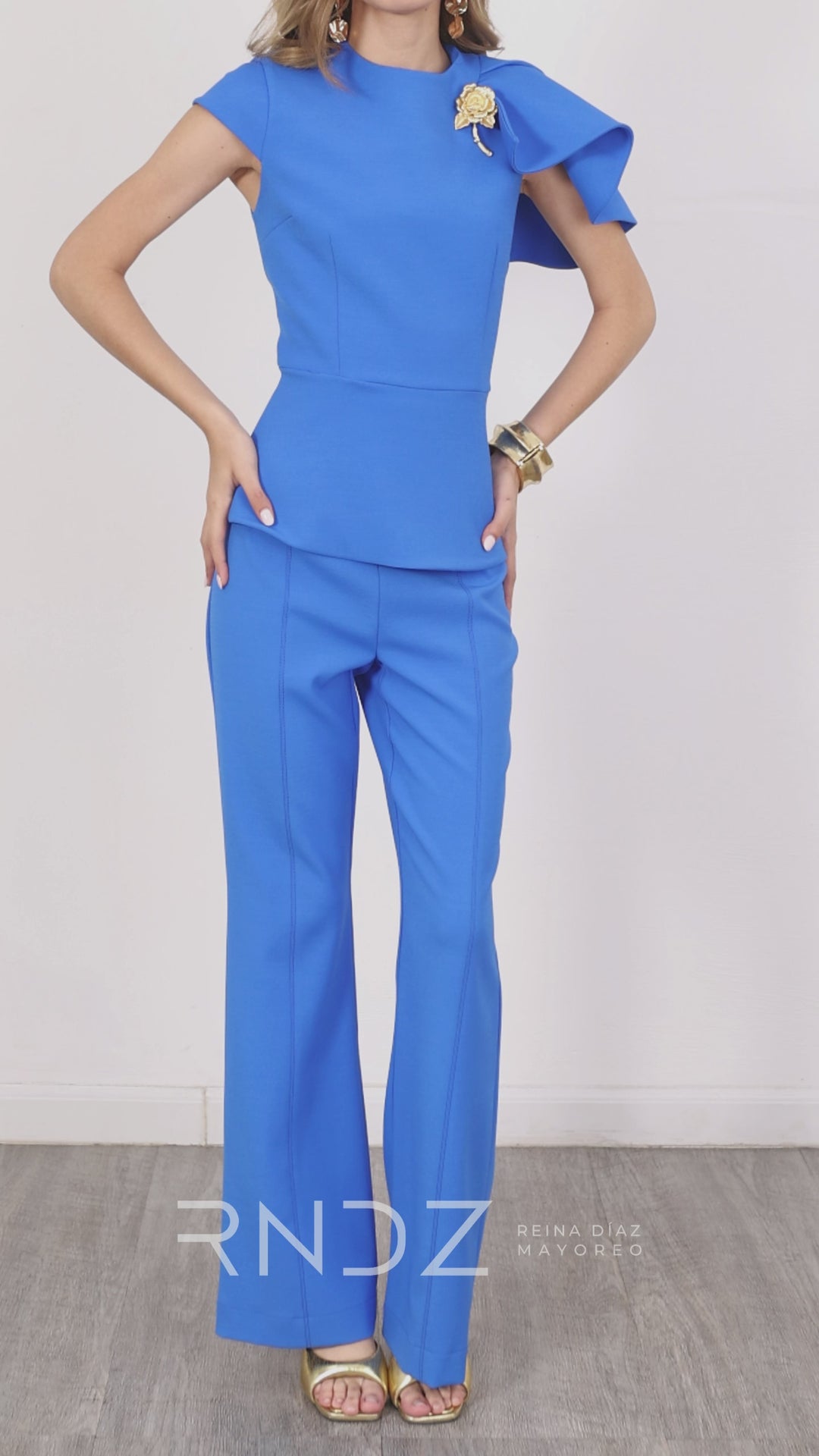 Pantalón recto tiro alto formal