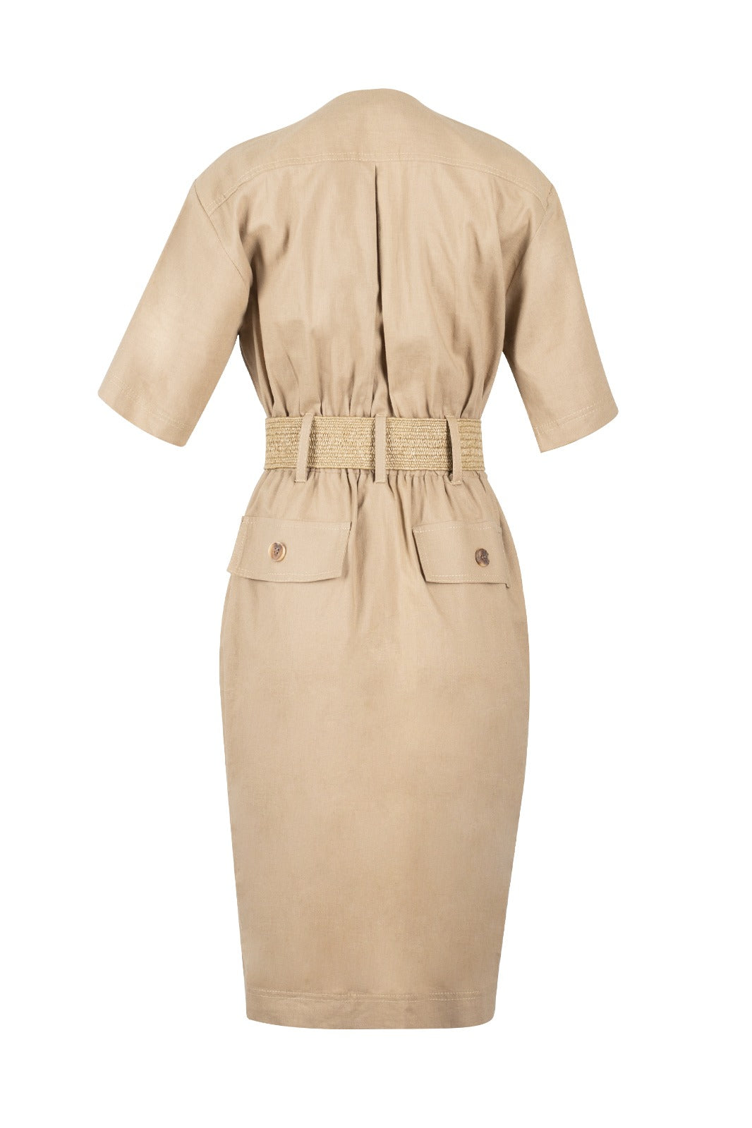 Vestido midi con cinturón