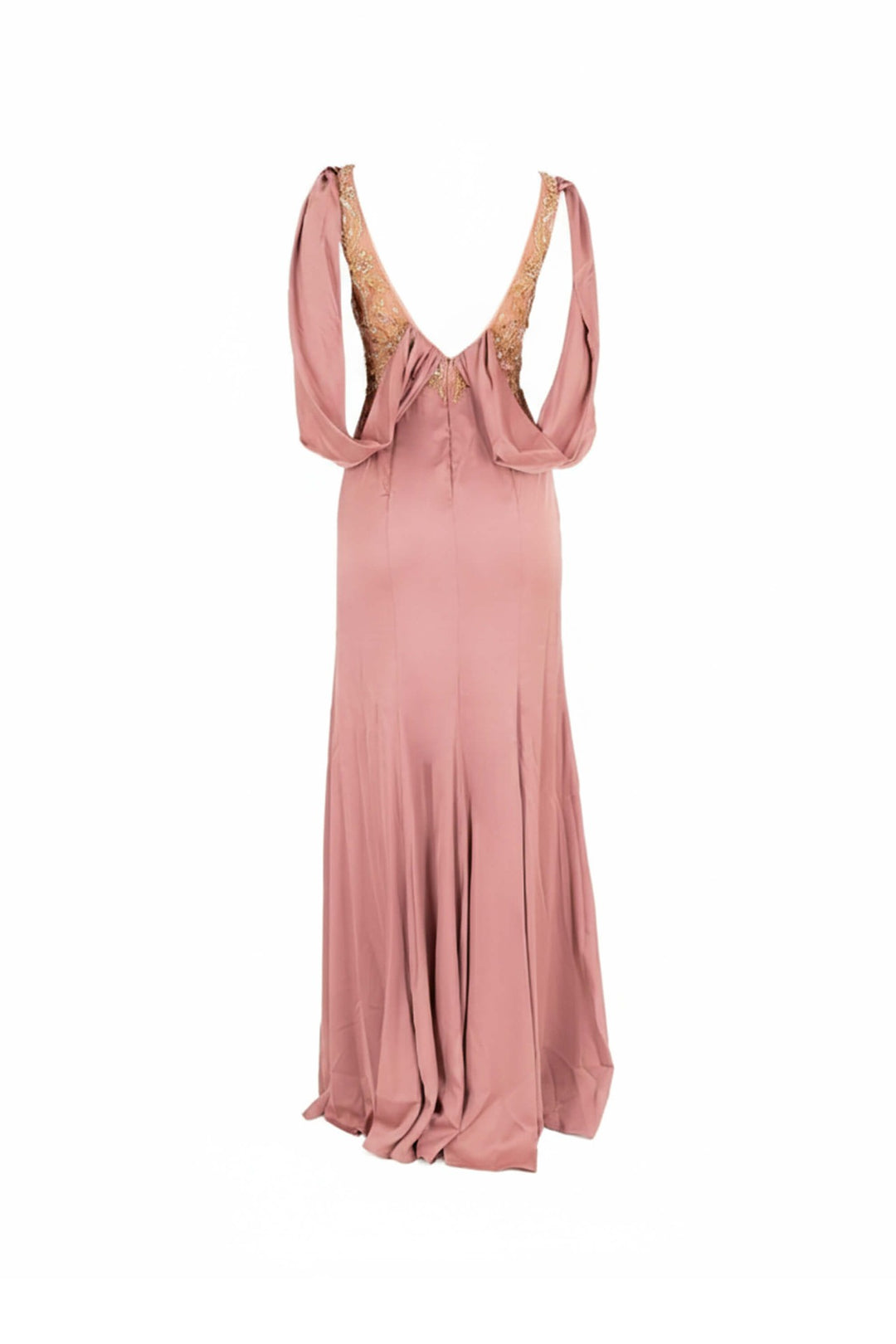 Vestido con bordados dorados