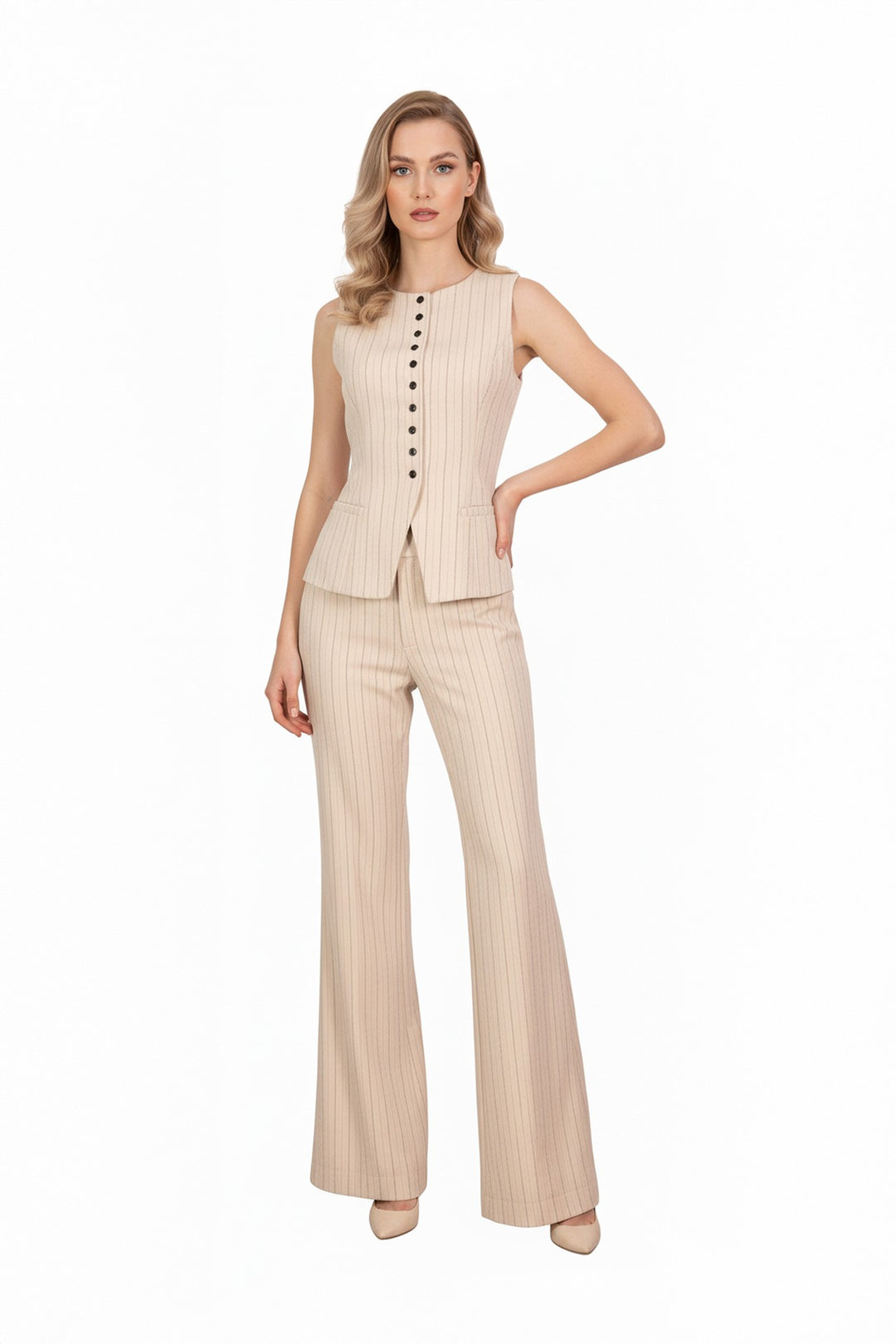 Pantalón recto de raya fina