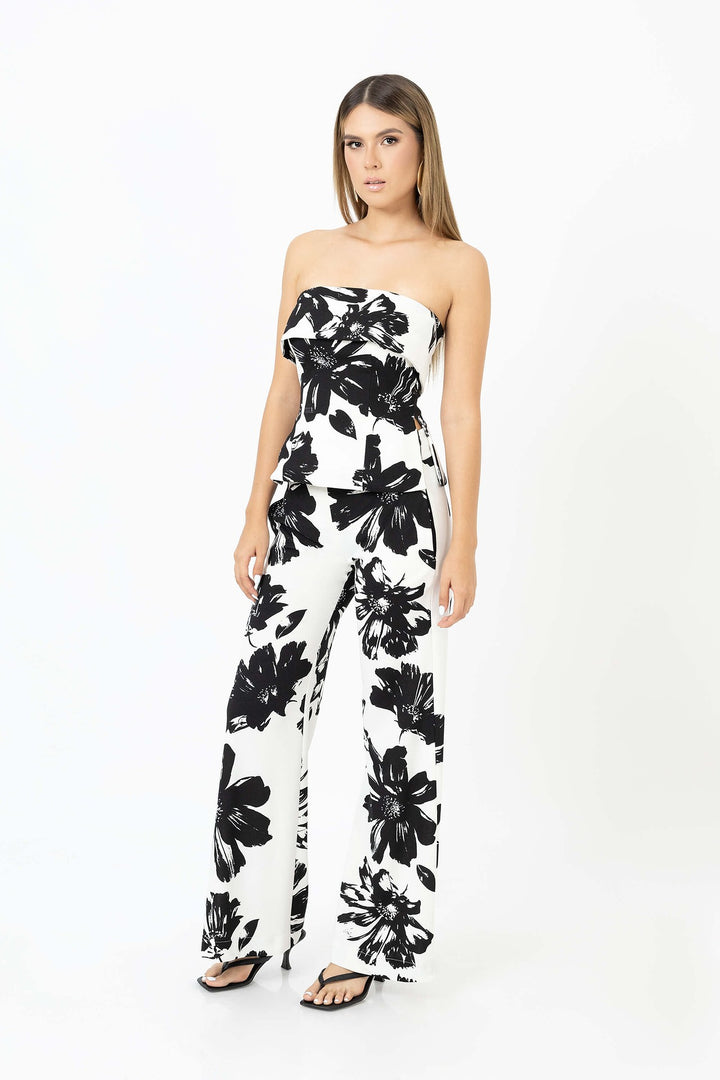 Pantalón palazzo floral