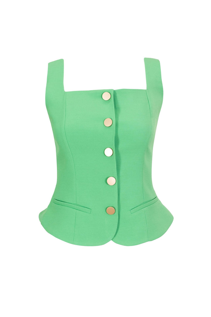 Chaleco estructurado con botones dorados