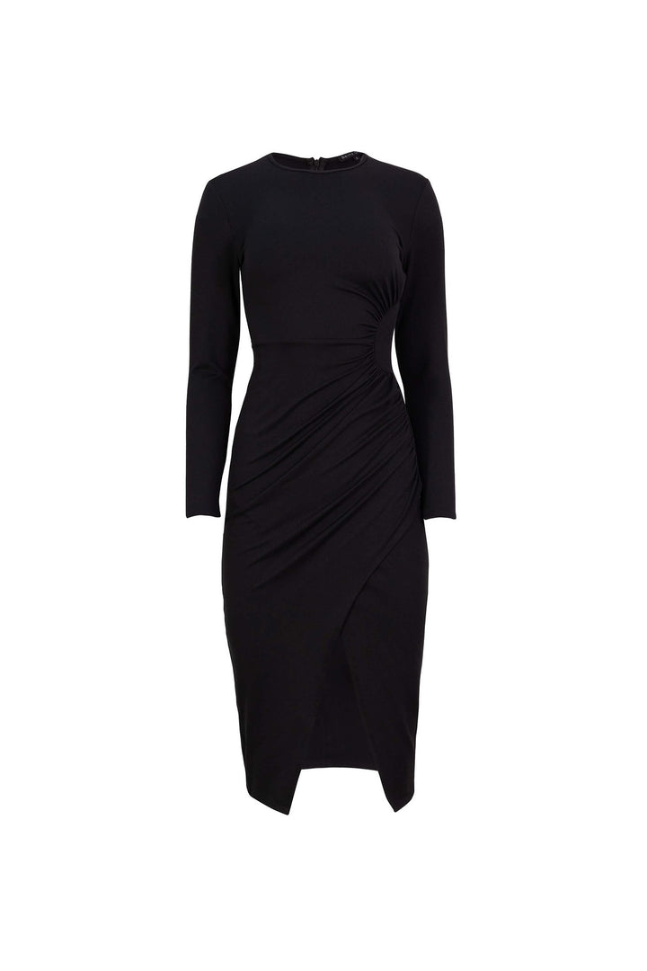 Vestido drapeado con abertura frontal