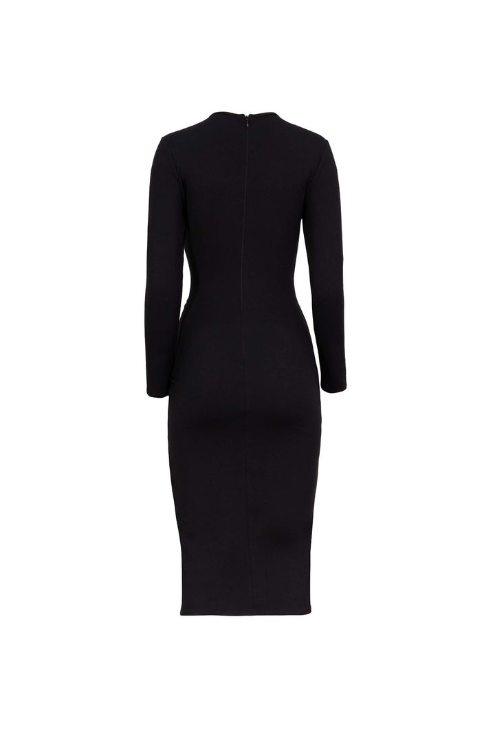 Vestido drapeado con abertura frontal