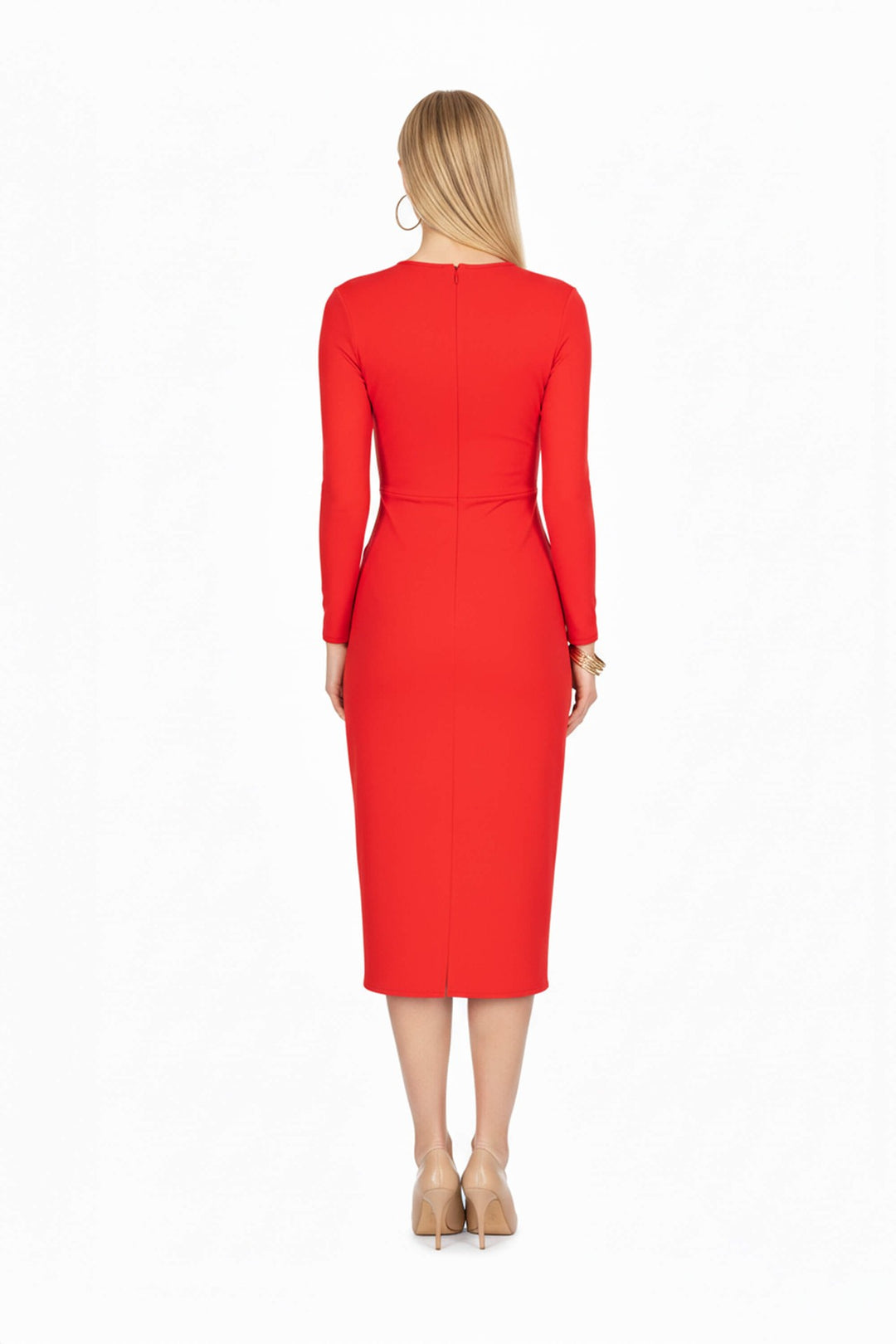 Vestido drapeado con abertura frontal