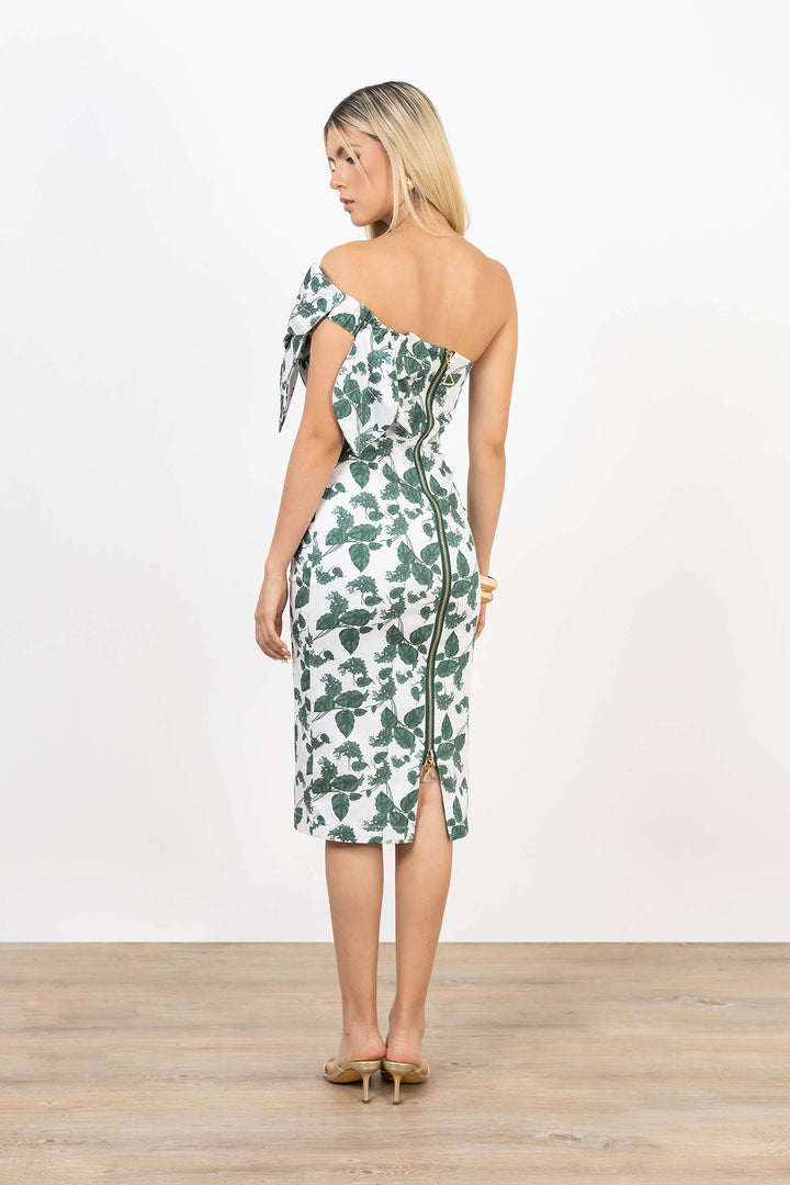 Vestido midi de un hombro