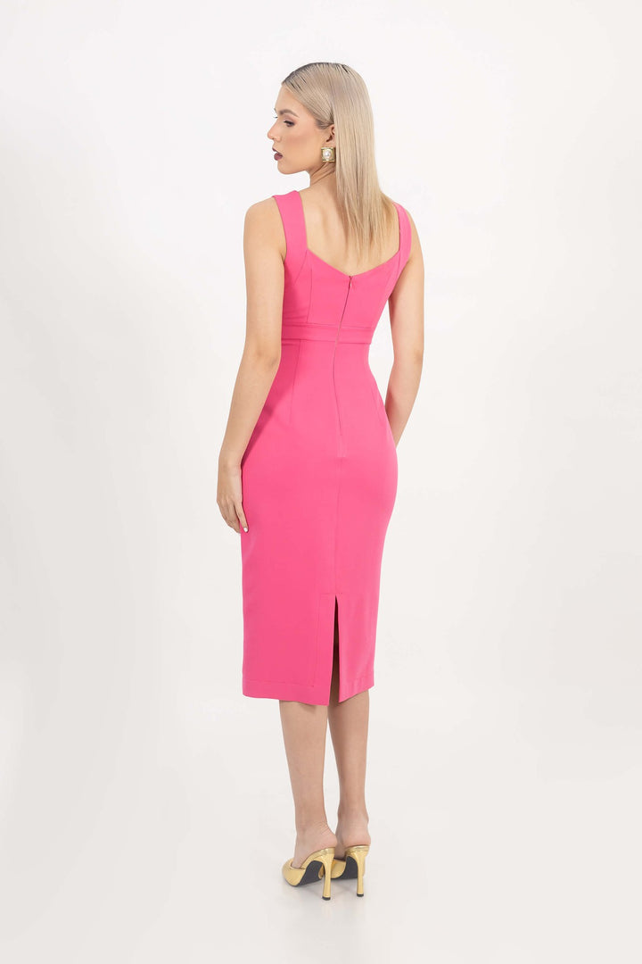 Vestido midi con escote cruzado