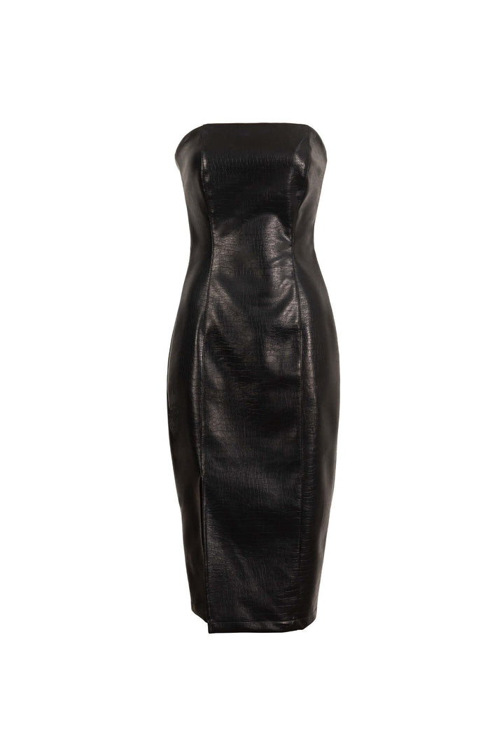 Vestido metálico strapless