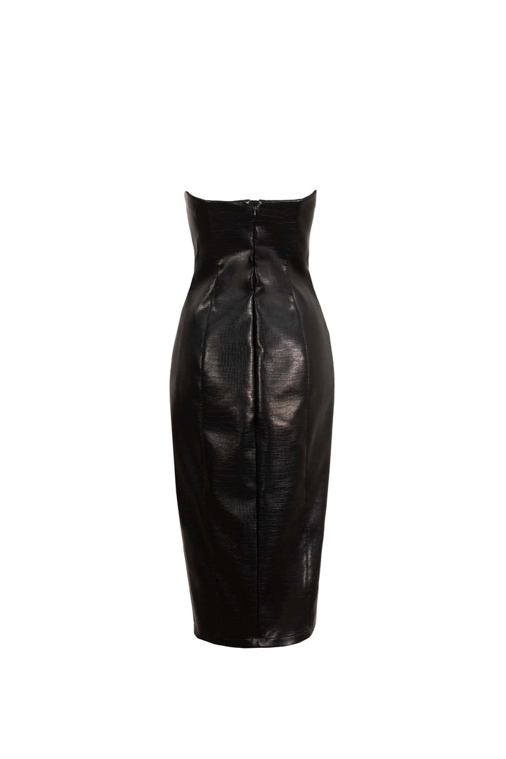Vestido metálico strapless