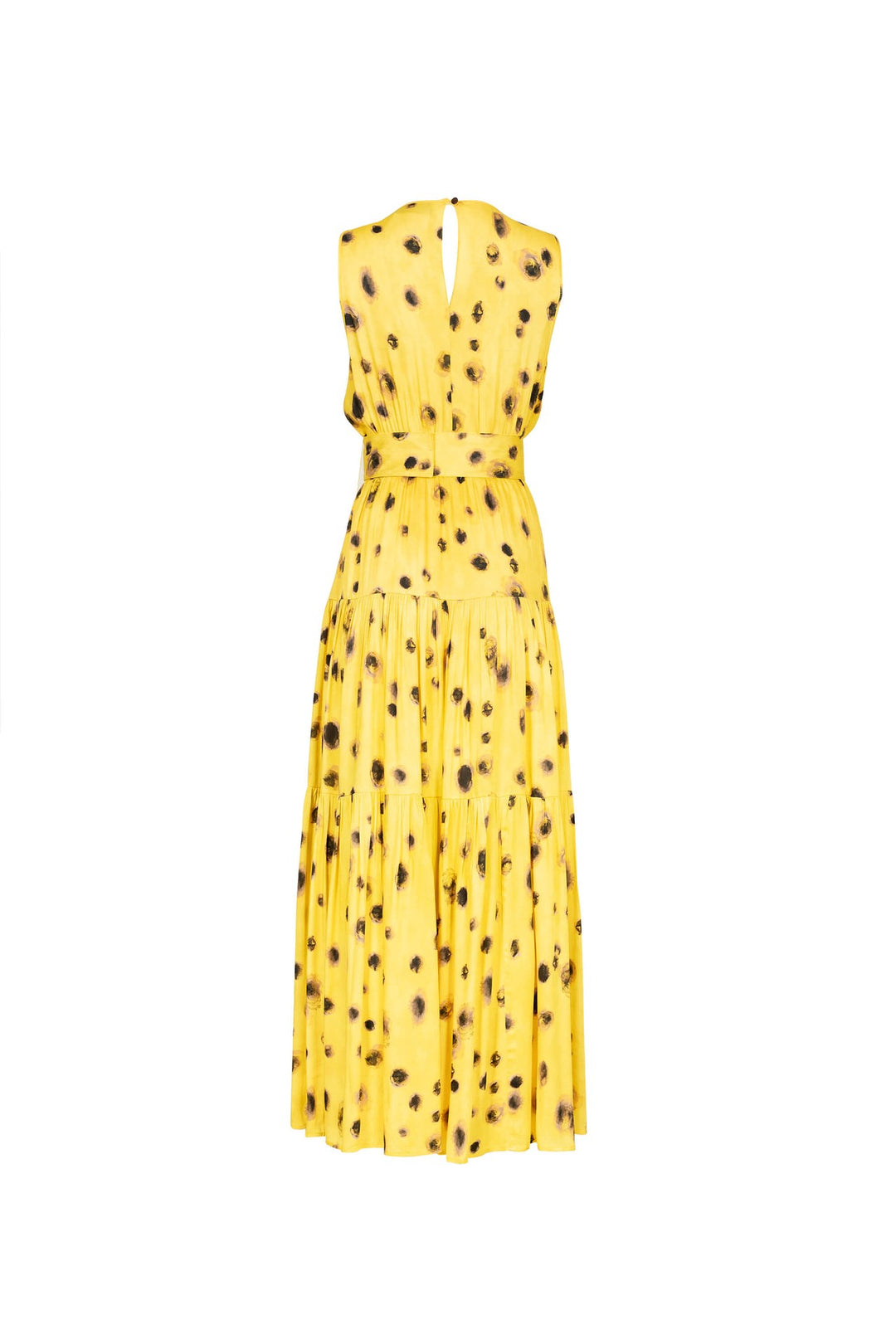 Vestido maxi estampado con cinturón