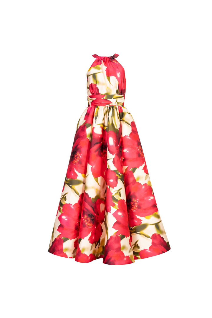 Vestido largo con estampado floral elegante