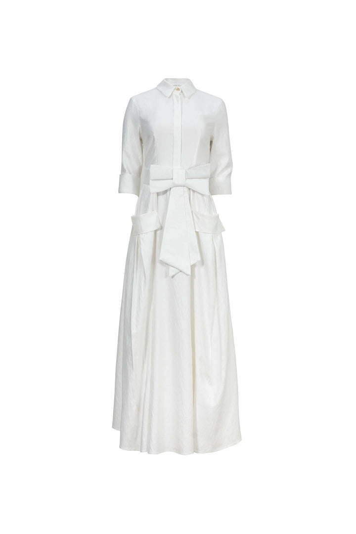 Vestido Maxi con Cinturón de Lazo