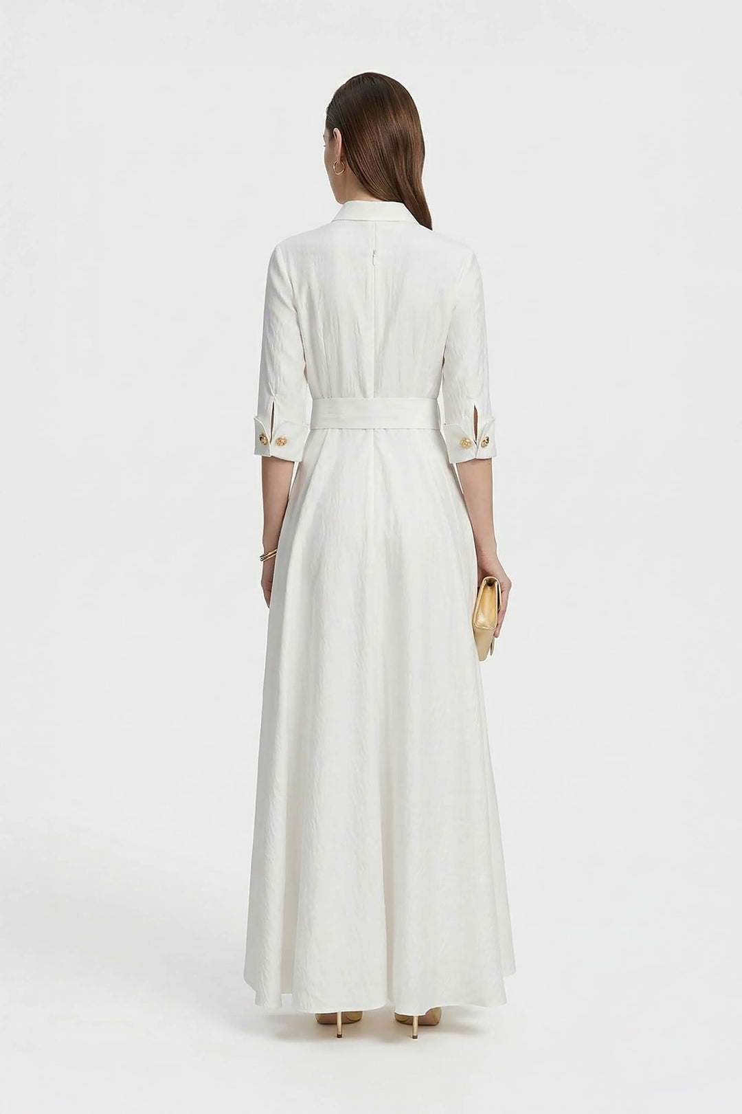 Vestido Maxi con Cinturón de Lazo