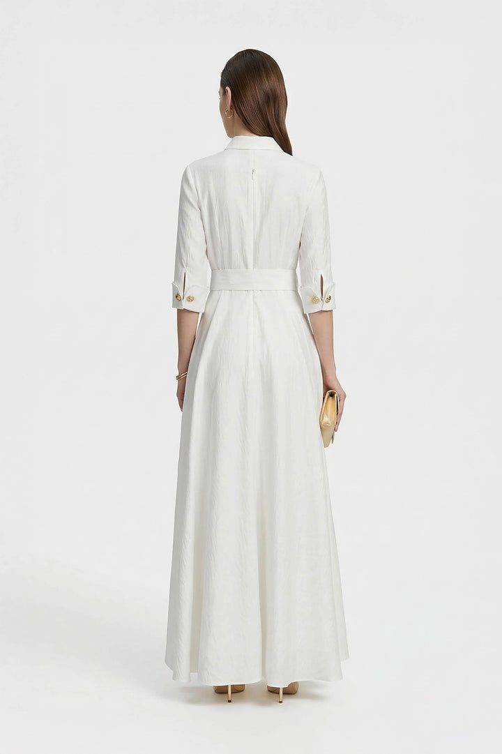 Vestido Maxi con Cinturón de Lazo