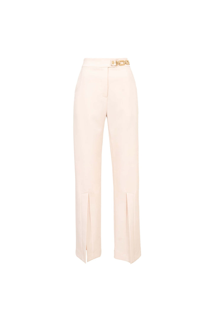 Pantalón recto con abertura frontal