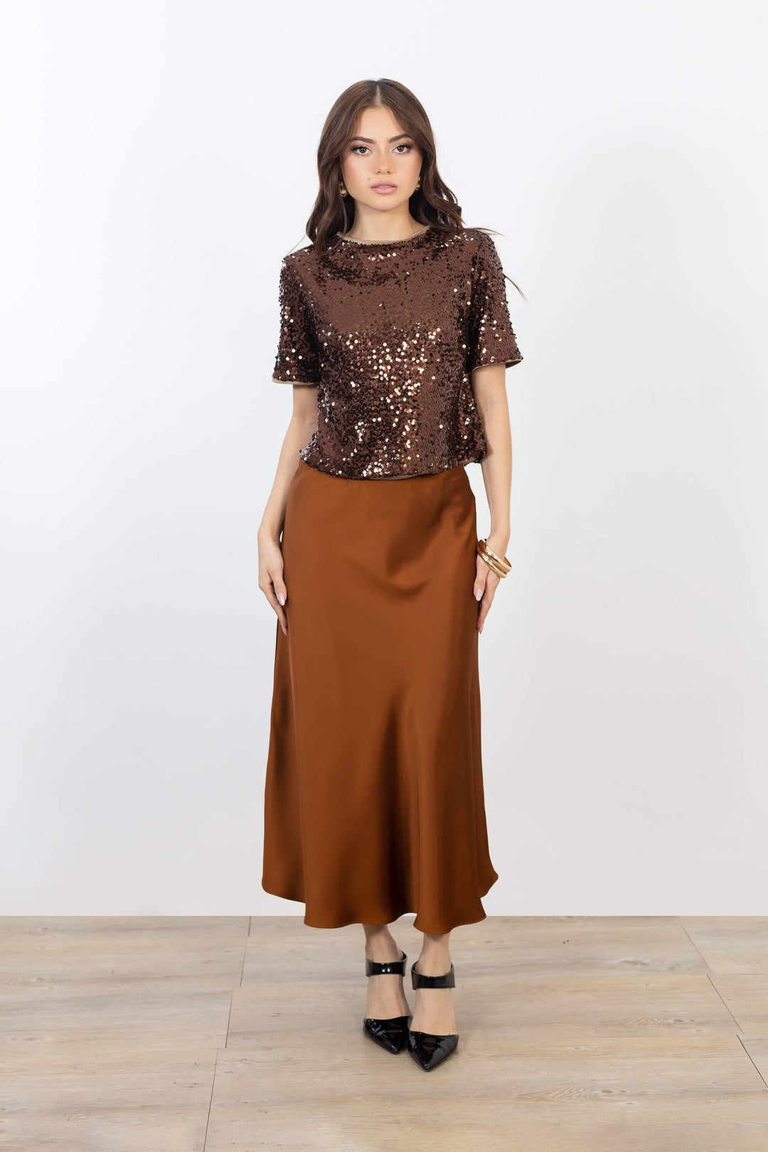 Blusa de lentejuelas con lazos