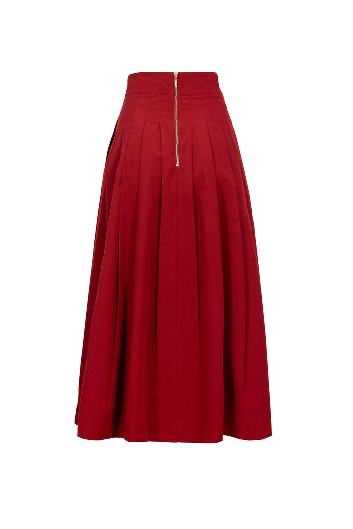 Falda midi plisada de vestir