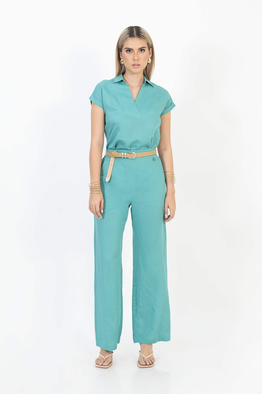 Set de blusa y pantalón tipo filipina