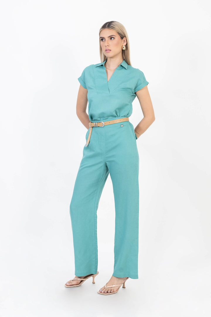 Set de blusa y pantalón tipo filipina