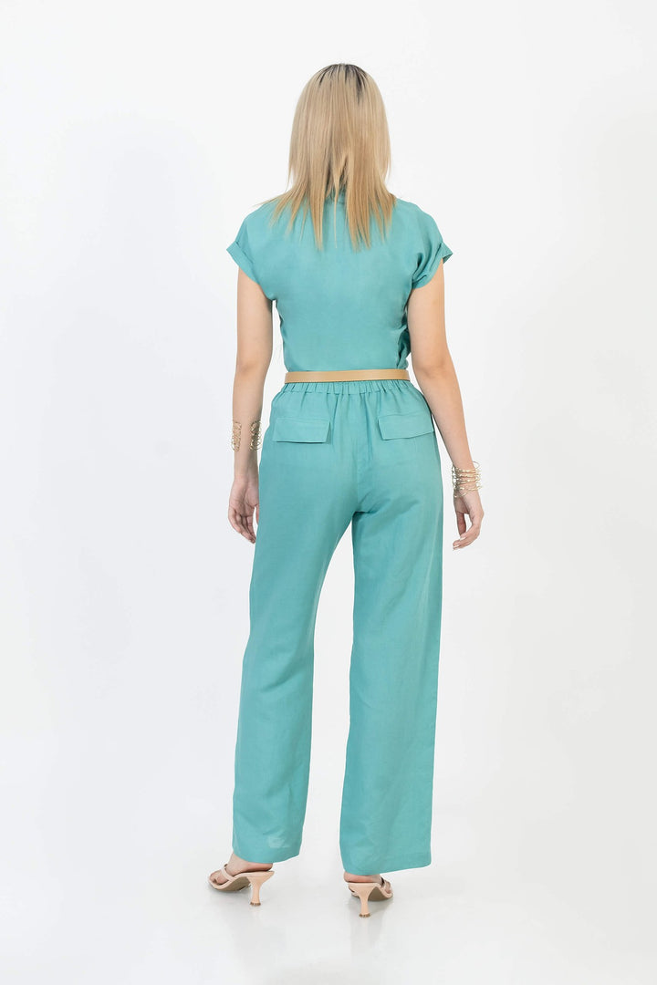 Set de blusa y pantalón tipo filipina