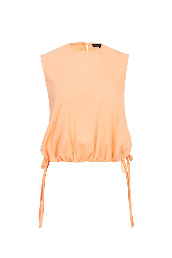 Blusa satinada sin mangas con lazo lateral