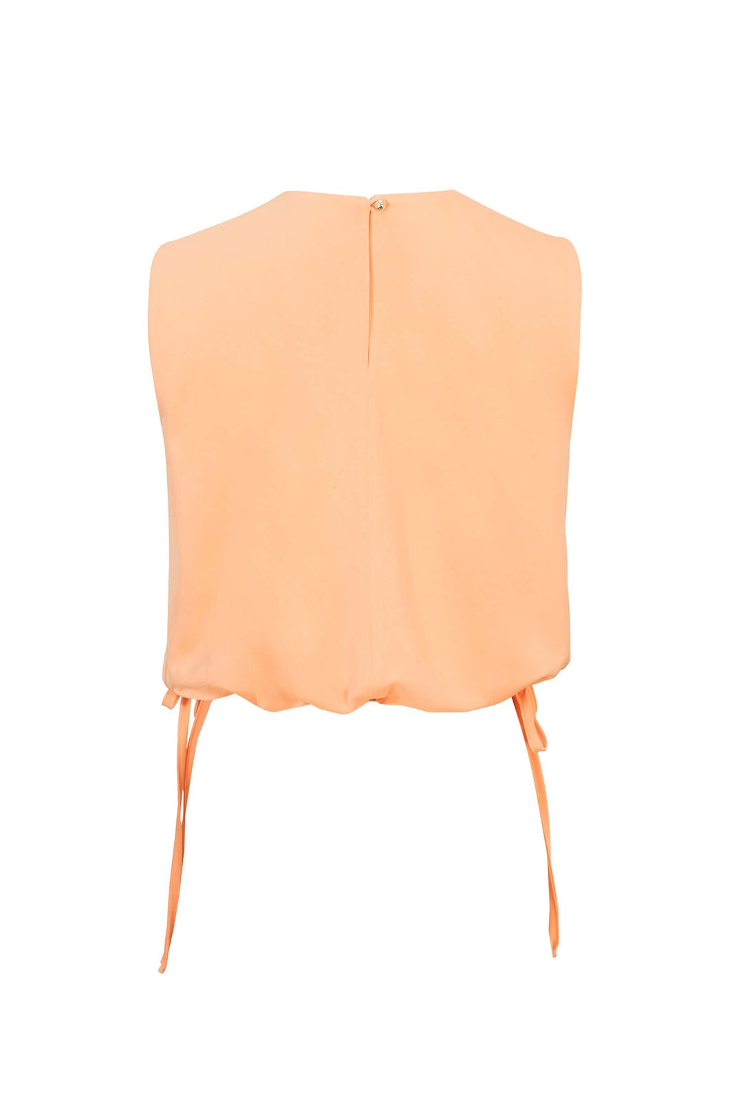 Blusa satinada sin mangas con lazo lateral