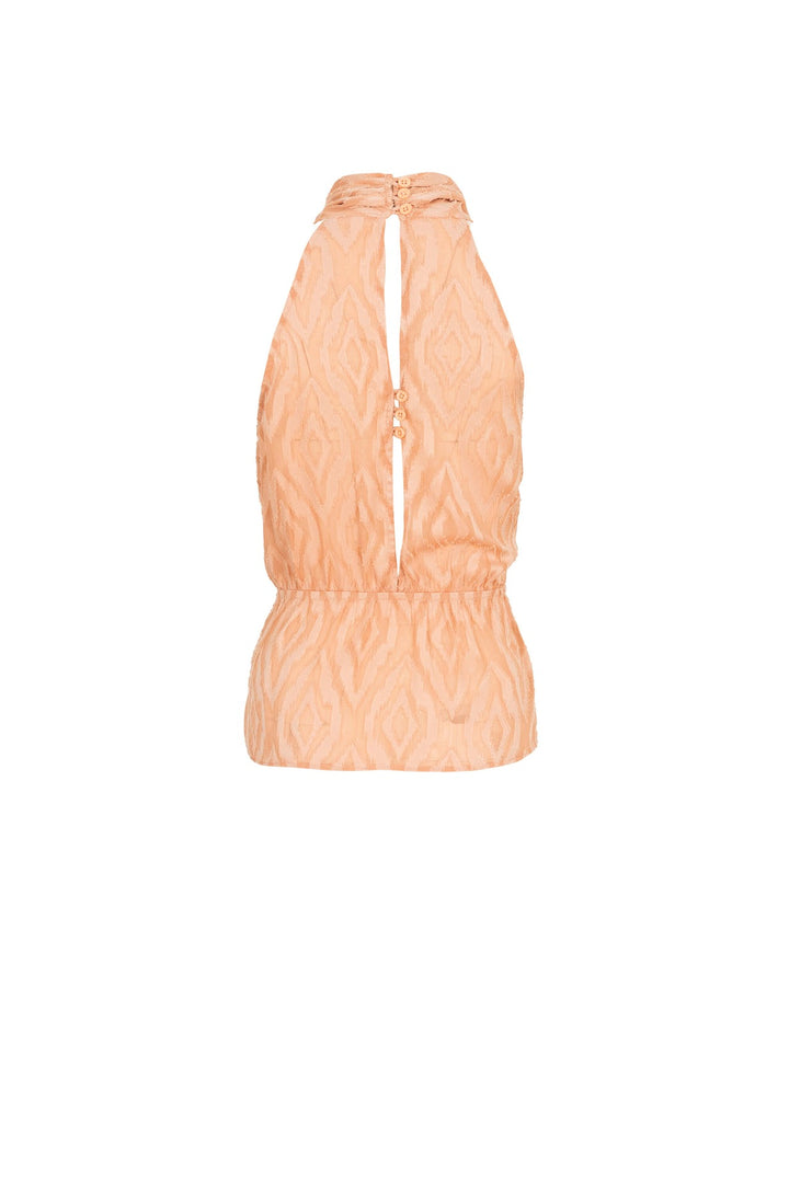 Set halter estampado con pantalón amplio