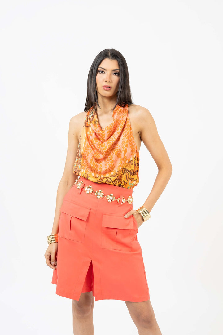 Short tipo falda con bolsillos cargo