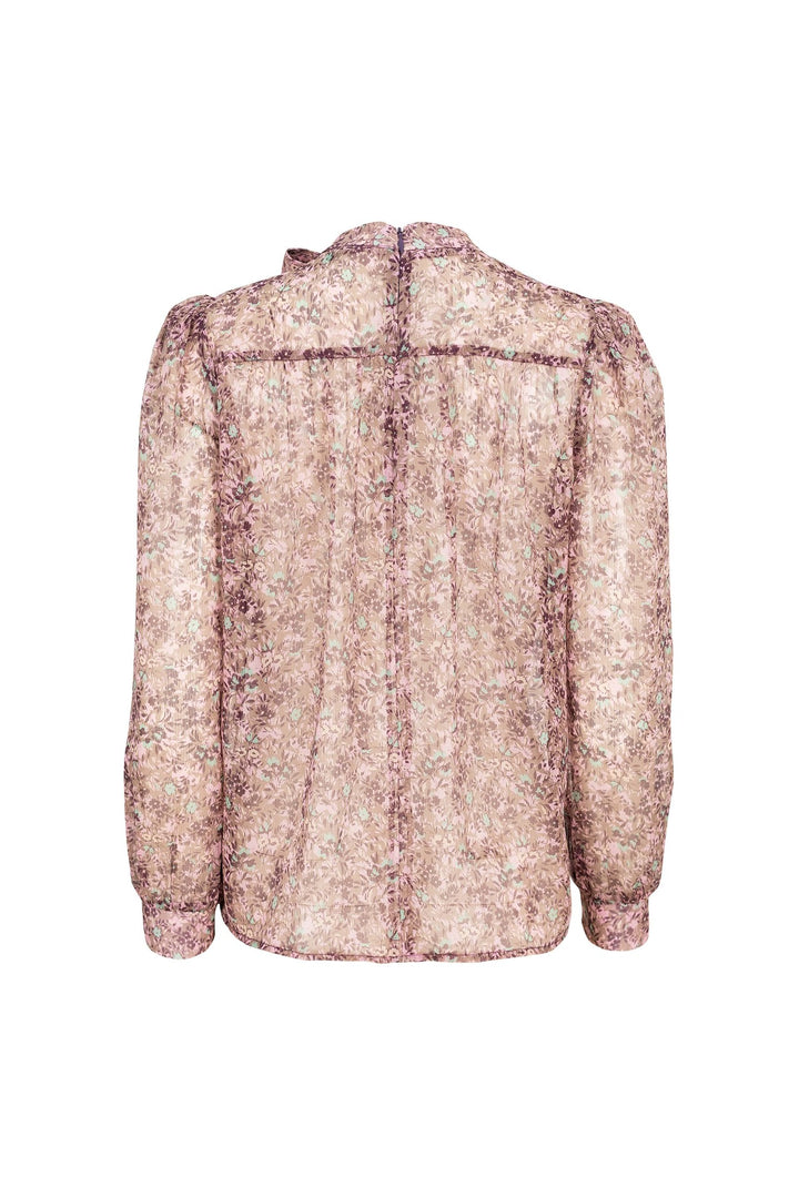 Blusa de gasa con lazo al cuello