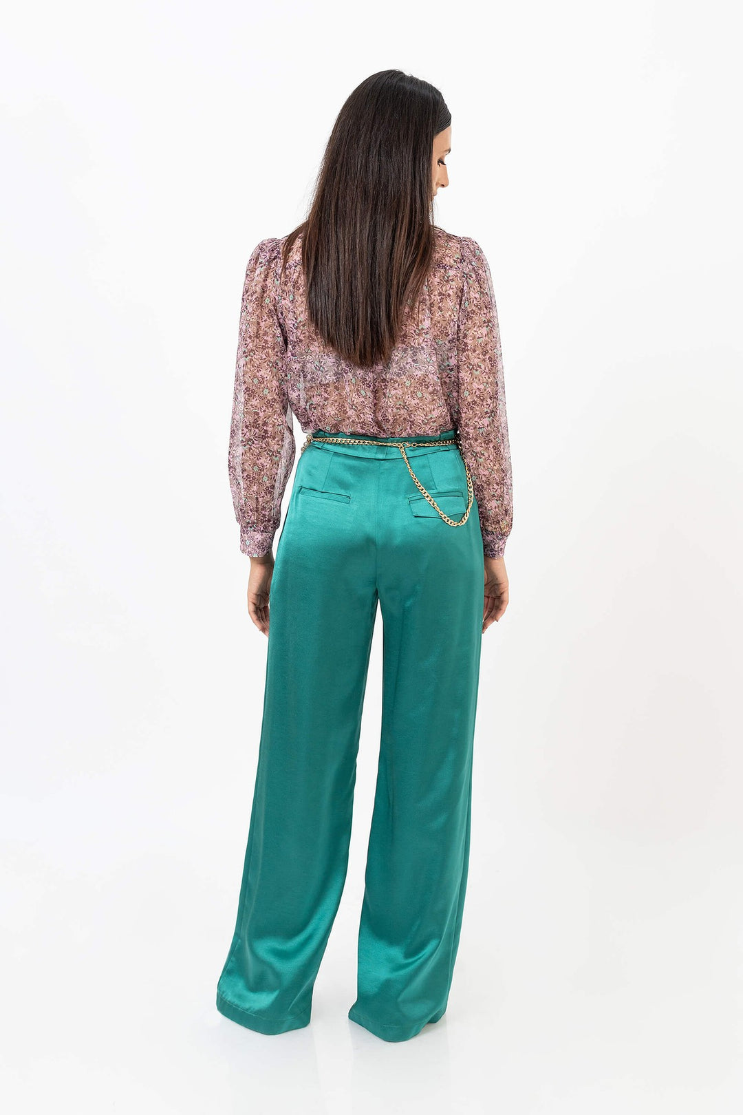 Blusa de gasa con lazo al cuello